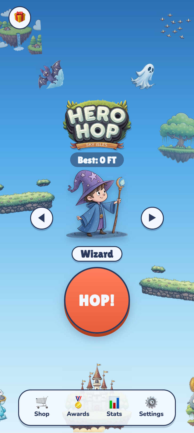 Main menu with hero carousel